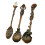 Vintage Classical Spoons Coffee Dessert Spoon Teaspoon 3 Pieces Copper 3