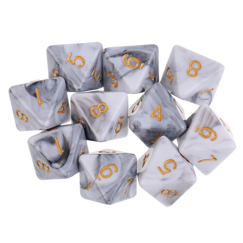 10pcs 8 Sided Dice D8 Polyhedral Dice for Dungeons and Dragons Table G 1