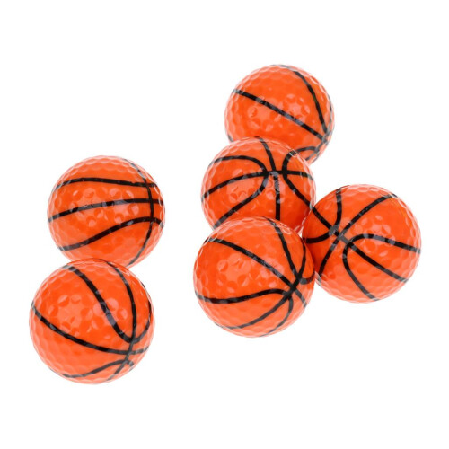 6 Pieces Basketball Pattern Novelty Golf Balls Set Practice Golf Acces 2