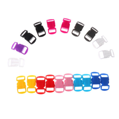 20pcs 10mm Curved Side Release Plastic Buckle for Paracord Bracelet Mi 1