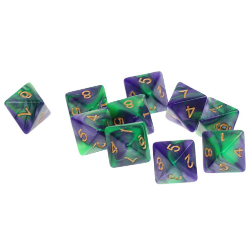 10pcs 8 Sided Dice D8 Polyhedral Dice for Dungeons and Dragons Table G 1