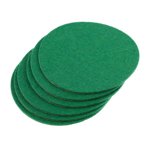 6 Pieces Air Hockey Table Felt Pushers Replacement Felt Pads Green S 1