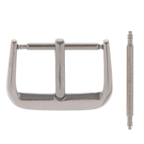 Stainless Steel Watch Band Replacement Buckle with Spring Bar Silver 2 1