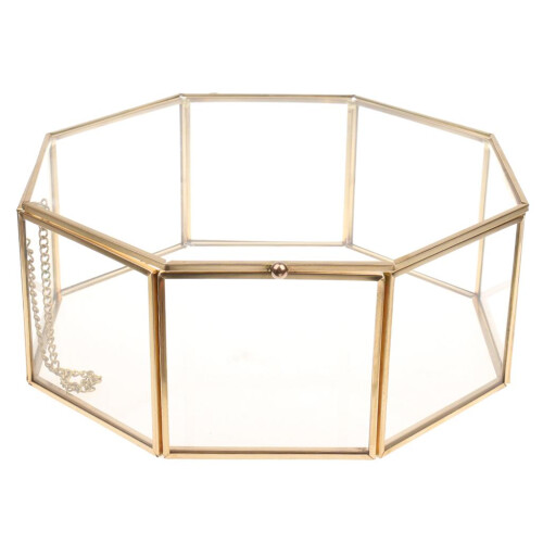 Clear Glass Geometric Terrarium Succulent Plants Container 15.5x15.5x7 2