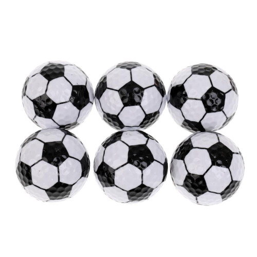 6 Pieces Football Pattern Novelty Golf Balls Set Practice Golf Accesso 1