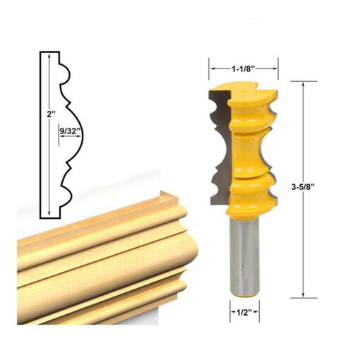 1/2'' Shank Rail & Stile Router Bits Carpentry Chisel Cutter Ogee Mold 1