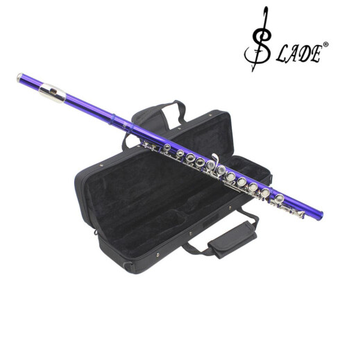 Durable 16 Hole Cupronickel Tube C Key Flute with Split E Key Purple 2