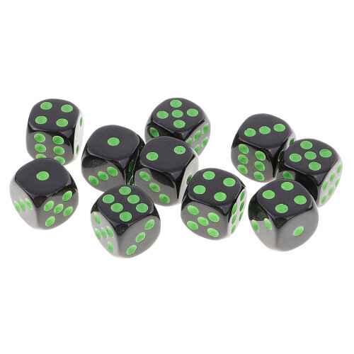 10 Pieces D6 Dice Set for Dungeons and Dragons RPG Board Game Green Bl 2