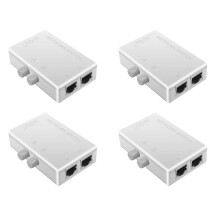 4X RJ45 Network 2 Port LAN Ethernet Network Box Switcher RJ45 Splitter Dual 2 Way Port Manual Sharing