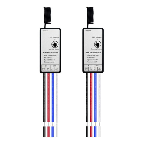 2X Wireless Remote Control RF 433Mhz Relay Receiver  3.6V 6V 12V 1CH Module for LED Lamp Light DIY