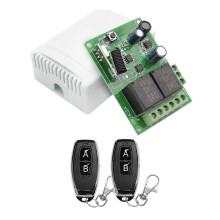 433MHz Remote Control Wireless Relay 2CH Module RF Transmitter 5V 12V 24V 30V for Garage Door Light Lamp