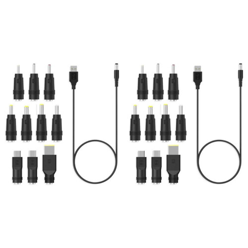 2X Cordon D'Alimentation  USB Vers 5.5X2.1 Prise Interchangeable  Multifonctionnelle