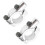 2 Pcs Motorcycle Handlebar Mirror Mounts 22mm Thread Clamp Silver M10 15