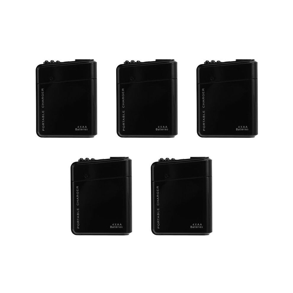 5X 4X Aa Battery Portable Emergency Power Charger Usb For Cell Phone Black 6133606761137
