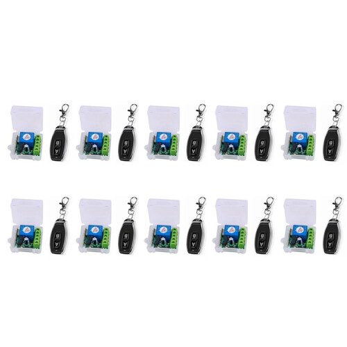 10X  12V Single Channel Relay Module Universal Wireless  RF Relay Receiver + 2 CH Remote Controller