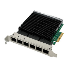 Tarjeta de Red NIC de 2,5 GB PCIe X4 Adaptador de Red Ethernet de Seis Puertos RJ45 Compatible con para Win Server/7/8/10/Linux