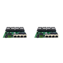 2X 100M Reverse POE Fast Ethernet Fiber  4F4E Output 12V Optical Media Converter SC PCBA Placa Metro Board