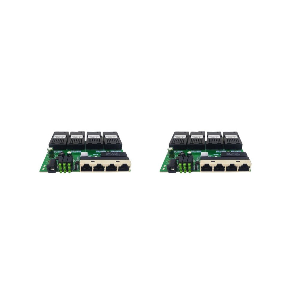 2X 100M Reverse POE Fast Ethernet Fiber  4F4E Output 12V Optical Media Converter SC PCBA Placa Metro Board-image-OPC-PWMD9Q6-NEW