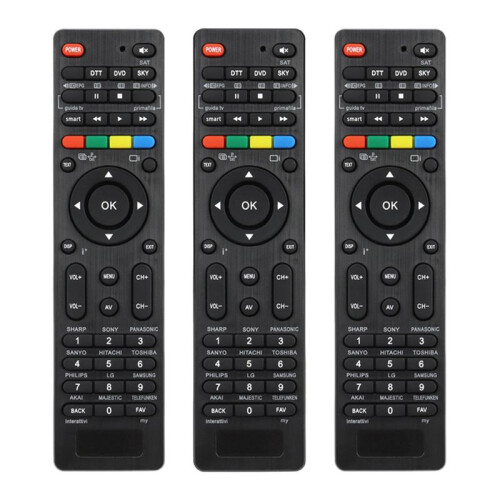 3X 4 in 1 Universal Remote Control for TV DTT DVD SKY One-Key Search Automatic Matching