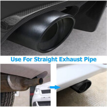2X Roestvrijstalen Auto-Uitlaattip, 2,1 Inch Tot 1,5 Inch Universele Auto-Uitlaatpijp Modificatie Staart Keel Uitlaatpijp (Zwart)