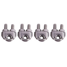 4 Stuecke Edelstahl Kabelclip Sattelklemmung fuer Seile 0.3 cm 3 mm Draht