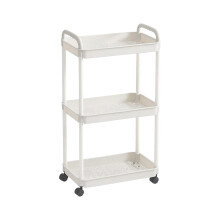 (3 Tier) Mobile Storage Cart with Wheels for Kitchen & Bathroom
