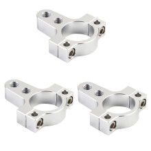 3 Pcs 27mm Aluminum Steering Damper Fork Frame Mounting Clamp Bracket Foot Fixer for Motorcycle Bike Modification Silver