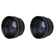 2 Pcs 52mm 2X Magnification Telephoto Lens for AF-S 18-55mm 55-200mm Lens Camera