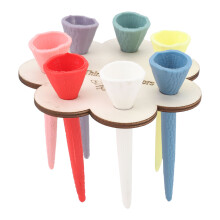 Bienentrinkbecher 7 Löcher Mini buntes Lindenholz