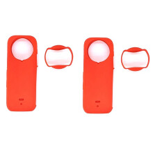 Sportcamera met Lens Siliconen Hoes voor X4 Panorama Body Stofdicht Valbestendig Allround Siliconen Hoes, Rood