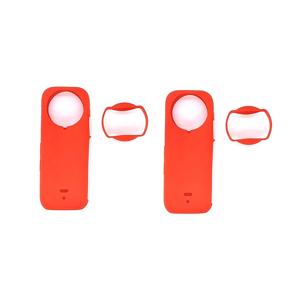 Sports Camera With Lens Silicone Case For X4 Panorama Body Dustproof Dropproof All Round Silicone Case, Red 6031335281967