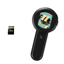 Microscopio Digital Microscopio de Monedas 100 X con Lupa de Pantalla de 2 Pulgadas con Luz (Blanca y UV) Compatible con para Windows