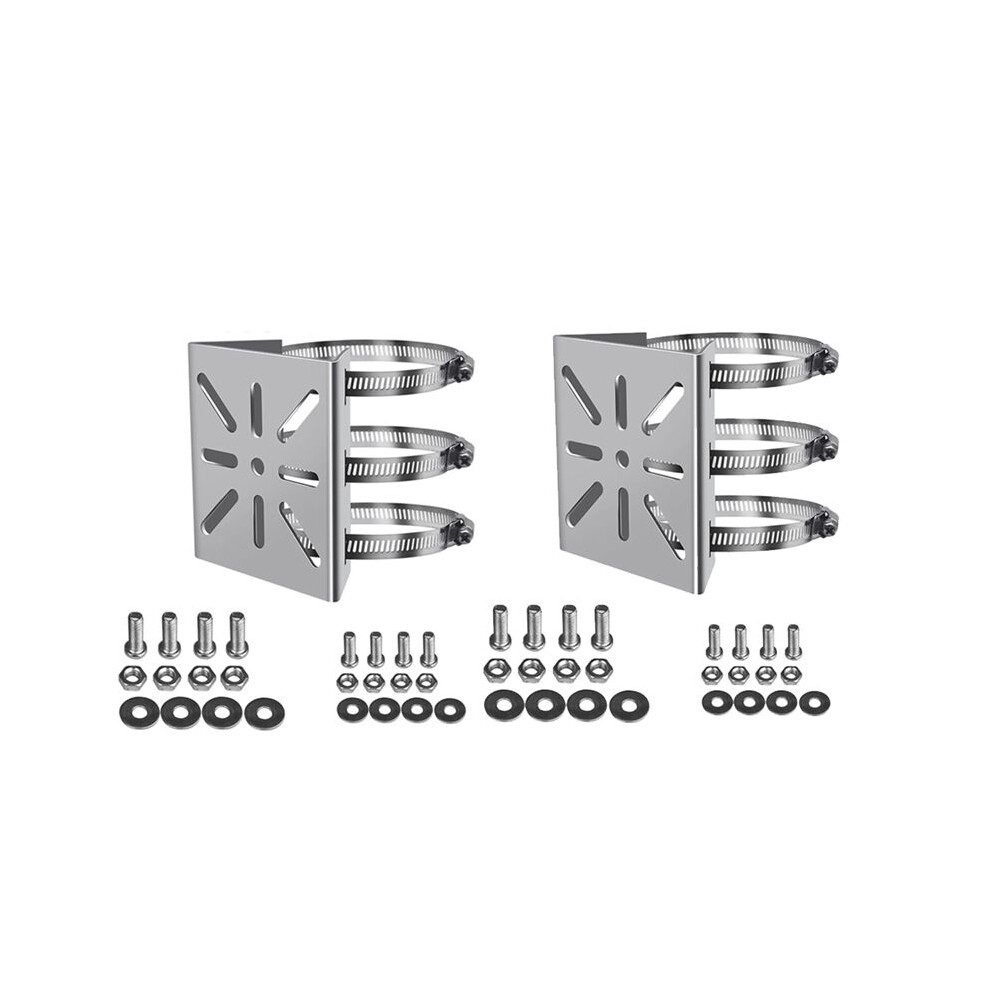 2Pcs Universal Wall Mounting Bracket With 6 Loops, Stainless Steel Vertical Pole Mount Adapter For Cctv Security Camera 6032797467296