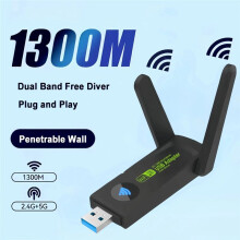 1300Mbps USB3.0 WiFi-Adapter Double Bande 2.4G 5Ghz Sans WiFi Dongle Antenne USB Ethernet-Kaartadapter