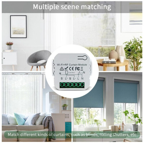 2X Tuya WIFI  Curtain  APP Timing Motor Controller  RF 433 Mhz Remote Control Electric Roller Blind 2