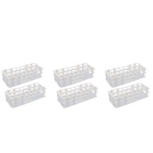 6 Teiliges Kunststoff Reagenz Glas Gestell 24 Loch Labor Reagenz Glas Halter für 25 mm Reagenz Gläser, Abnehmbar, Weiß
