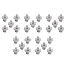 25 Pieces 1/4 Inch Male to 1/4 Inch Male Metal Threaded Screw Adapter Tripod Screw Converter for DSLR Camera