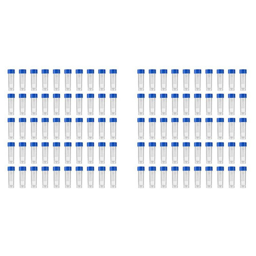 400Pcs 5Ml Plastic Graduated Vial Storage Container Test Tubes with Screw Caps