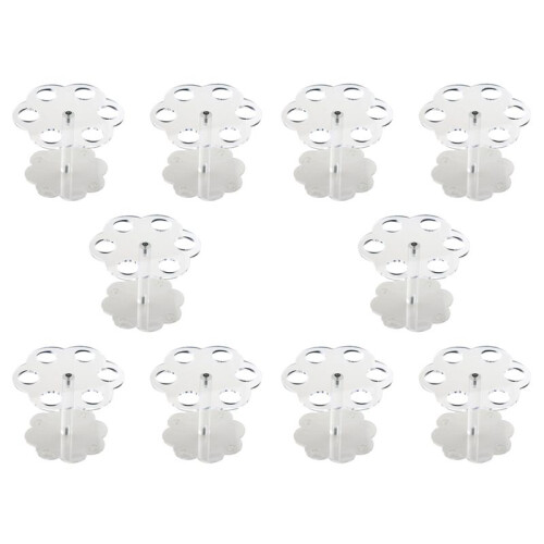 10Pcs 6 Trous Acrylique Support de Support de CôNe de CrèMe GlacéE Transparent 1