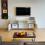 Living And Home White TV Stand with RGB LED Lights 3