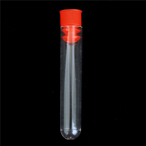 100 Pcs Non-Completed Plastic Test Tubes Lab Test Tool with Screw Cap Transparent, 12 x 60mm 2