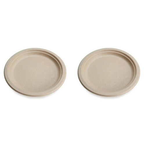 Compostable Disposable Paper Plates Bulk 9 Inch 100 Pack, Bamboo Plates, Eco Friendly, Biodegradable