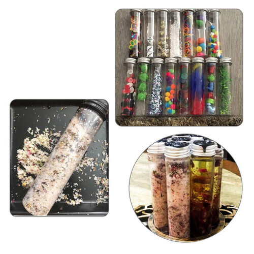 30Pcs 110Ml Plastic Test Tube,Clear Flat Test Tubes,Plastic Test Tubes with Screw Caps for Candy,Beans,Party Decor 2