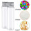 30Pcs 110Ml Plastic Test Tube,Clear Flat Test Tubes,Plastic Test Tubes with Screw Caps for Candy,Beans,Party Decor 5