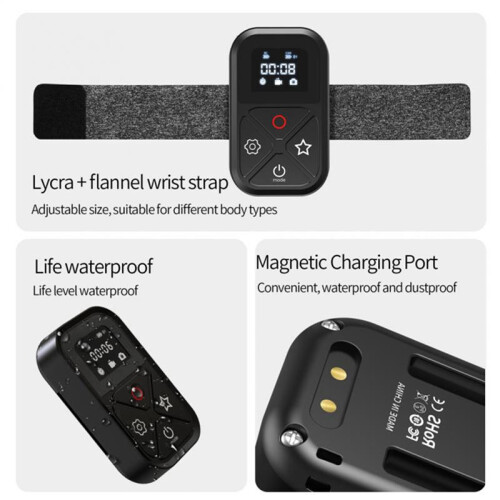 2X Télécommande pour  Hero 10 9 8 Max avec Support de Bâton et Poignet Télécommande Intelligente Compatible  pour  10 1
