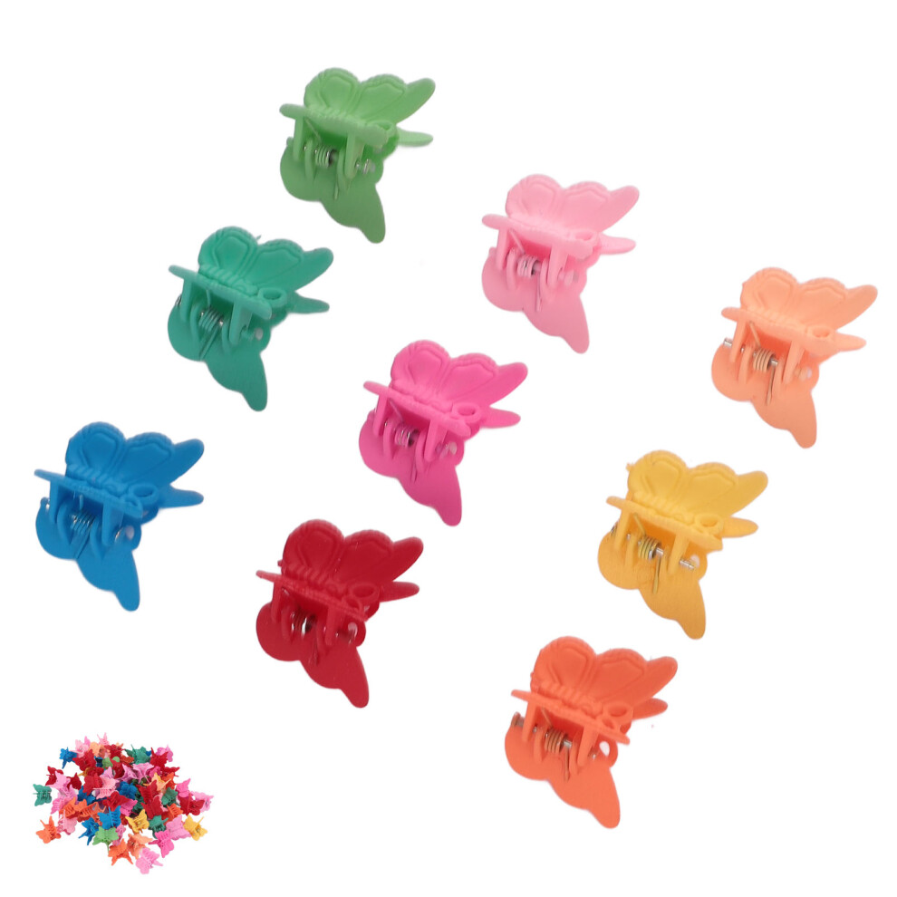 100pcs Mini Butterfly Hair Claw Clips for Women Girls Thin Thick Hair