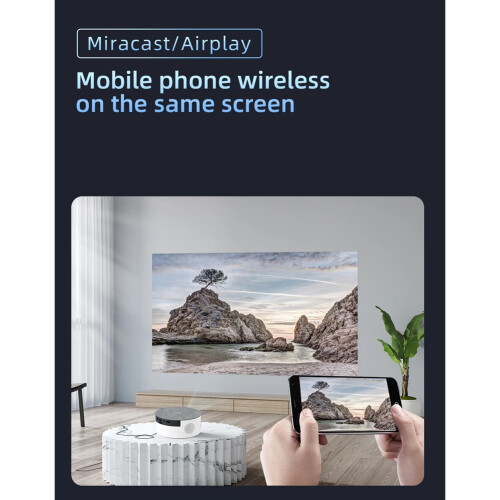 T50  Wi-Fi Portable Projector with Same-Screen Display  Video Projector EU Plug 1