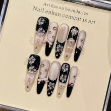 (M) 10PCS Flash Cat Eye False Nails for Women