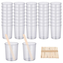 90PCS Epoxy Mixing Cups Kit, 40PCS Graduated Cups Transparent Scale Cups with 50 Pack Wooden Stirring Sticks 100ML
