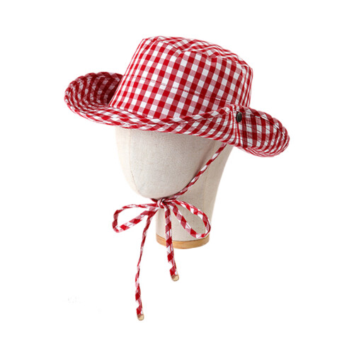 (Red plaid) Breathable Summer Hiking Bucket Hat